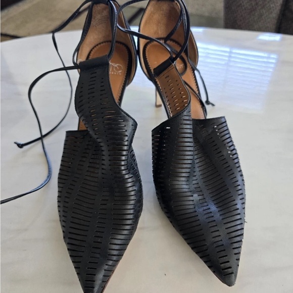 Franco Sarto Heels Krista Women 8M Black Pointed Too Stiletto Booties Excellent - Picture 6 of 15